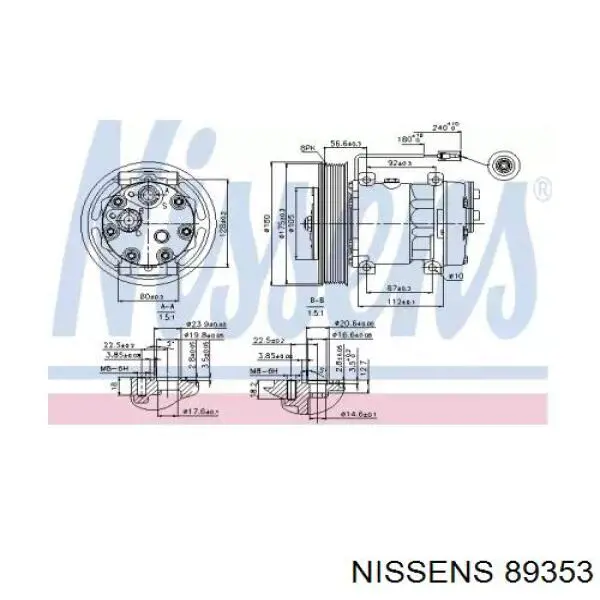 Компрессор кондиционера 89353 Nissens