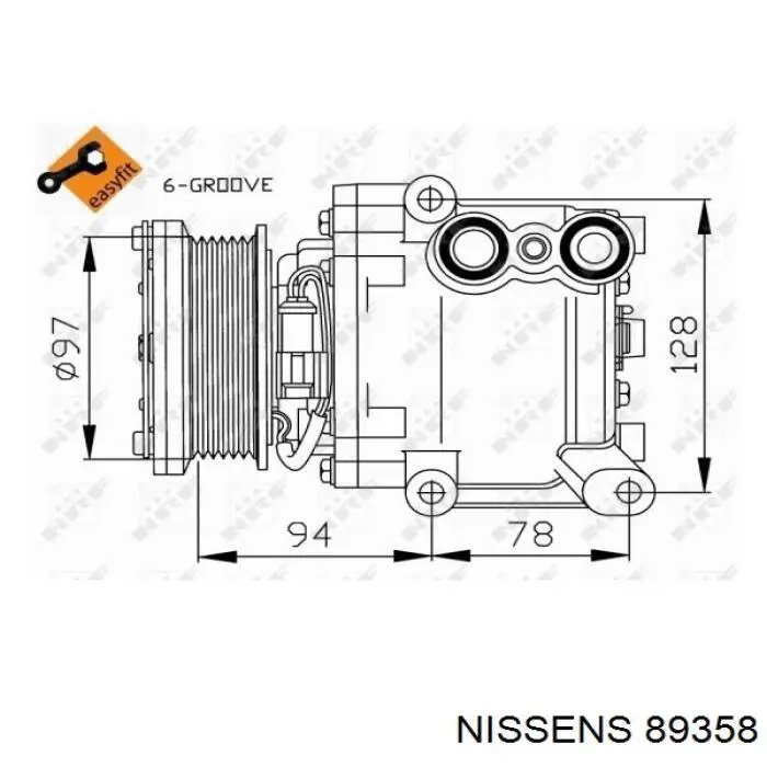 Купить 89358 Nissens Компрессор климатической установки