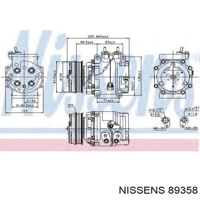 89358 Nissens Компрессор хладагента