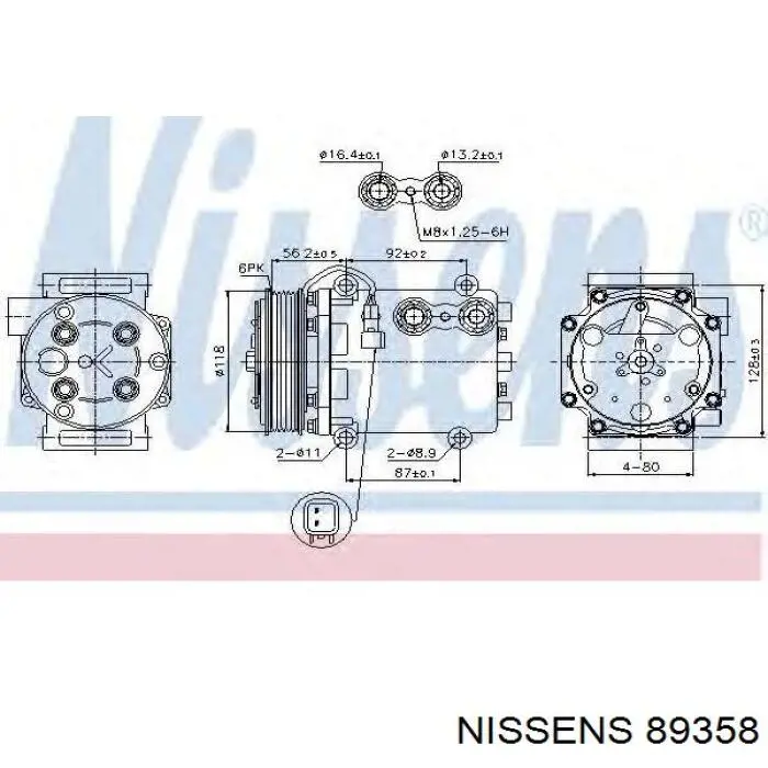 Компрессор системы кондиционирования Nissens 89358 цена, от 239.69 USD