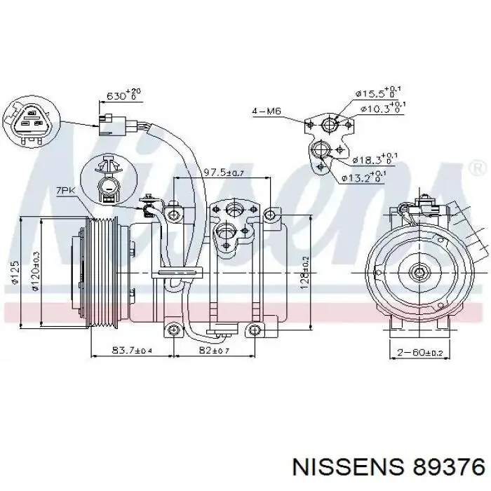 Компрессор кондиционера 89376 Nissens