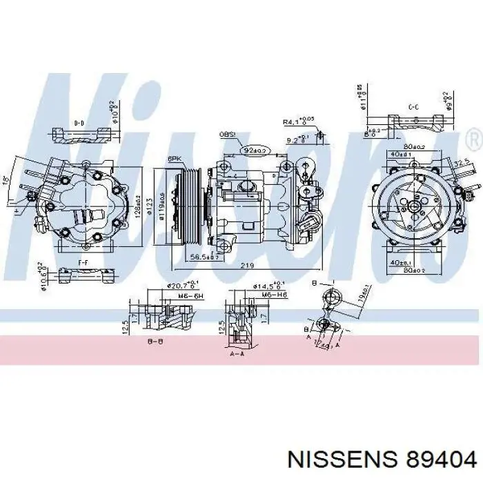Компрессор кондиционера 89404 Nissens