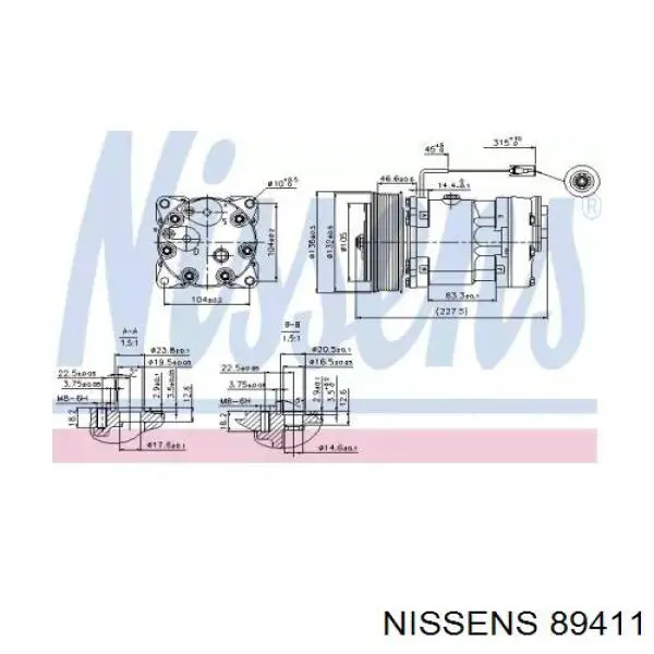 Компрессор системы кондиционирования Nissens 89411 цена, от 203.83 USD