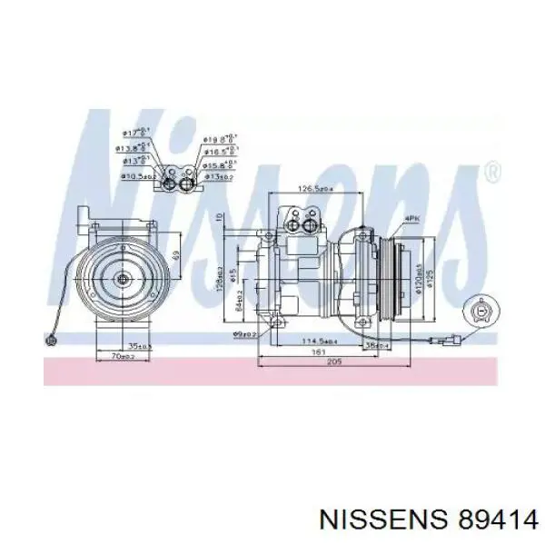 Компрессор кондиционера 89414 Nissens