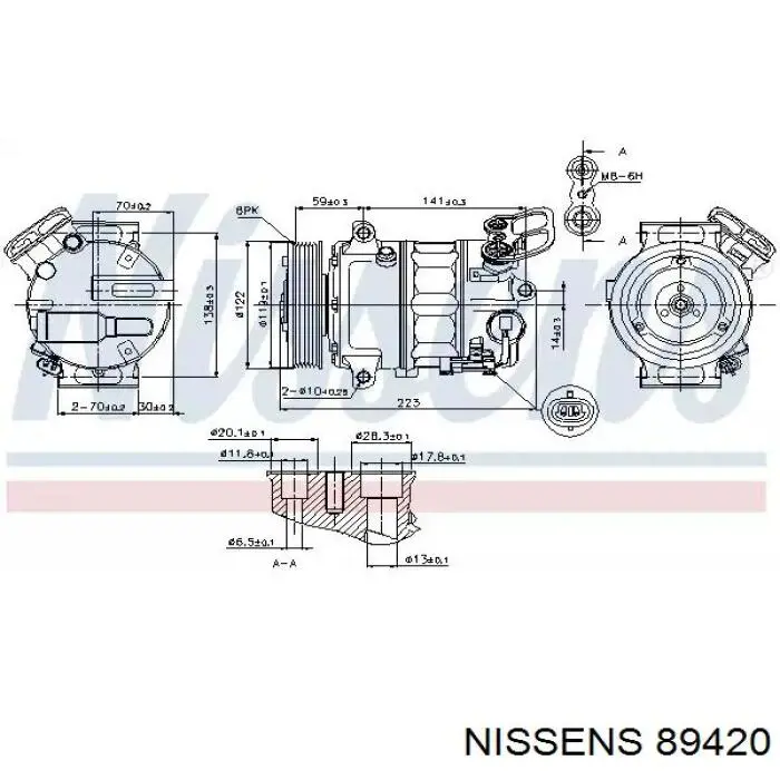 Компрессор кондиционера 89420 Nissens