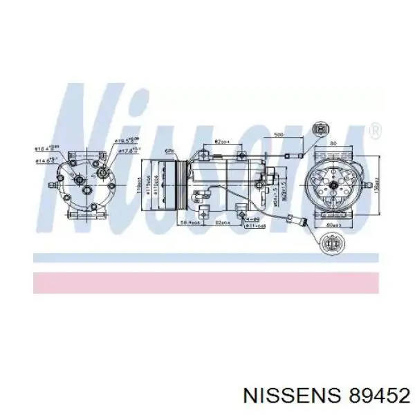 Компрессор кондиционера 89452 Nissens