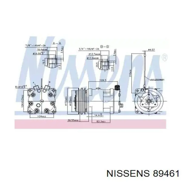 Компрессор кондиционера 89461 Nissens