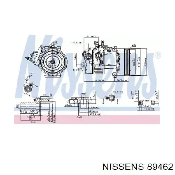 Компрессор кондиционера 89462 Nissens