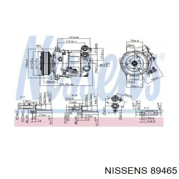 Компрессор кондиционера 89465 Nissens