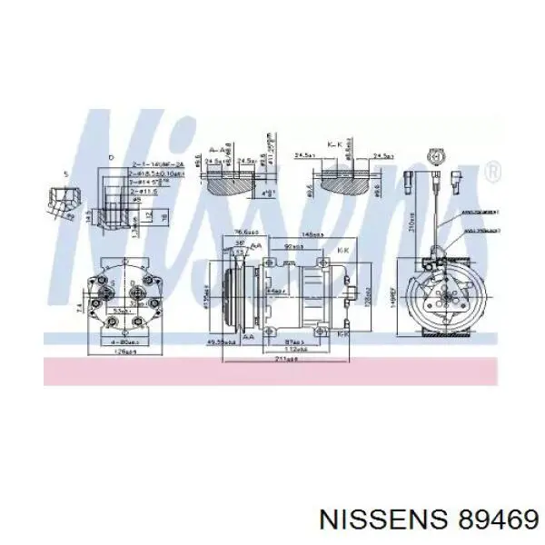 Компрессор кондиционера 89469 Nissens