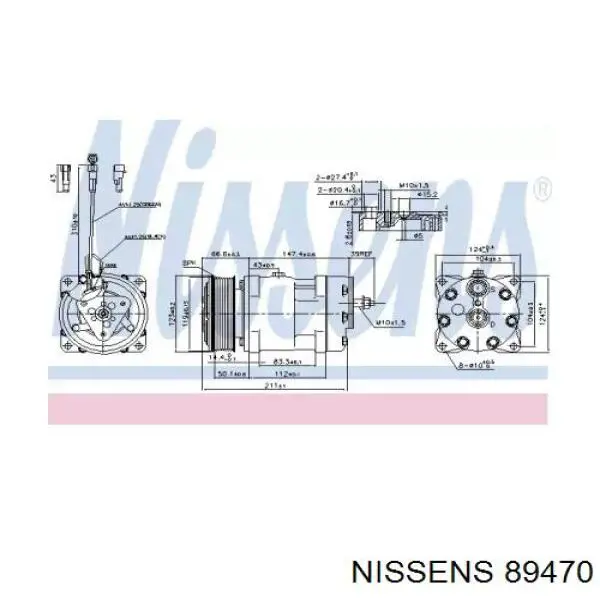 Компрессор кондиционера 89470 Nissens