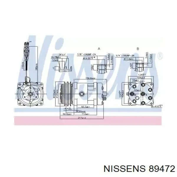 Компрессор кондиционера 89472 Nissens