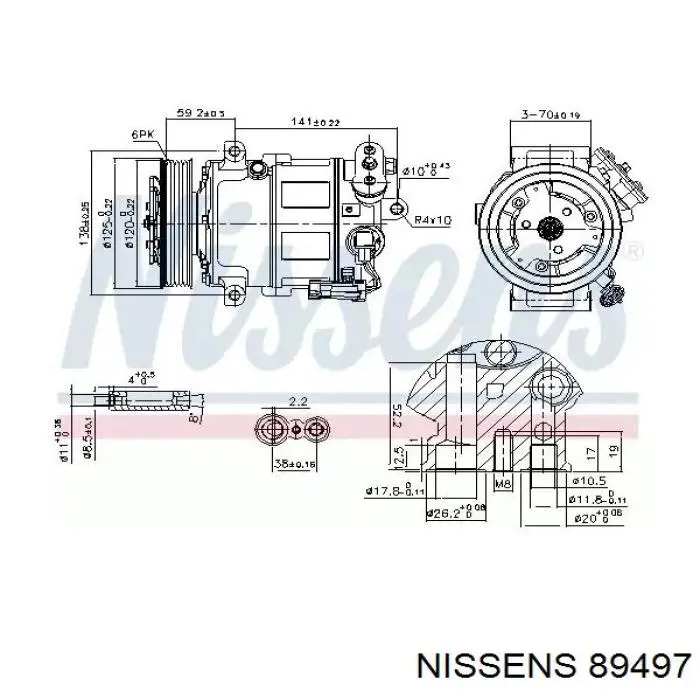 Компрессор кондиционера 89497 Nissens