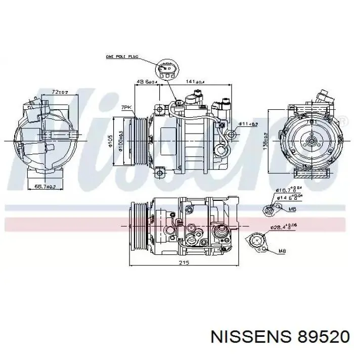 89520 Nissens компрессор кондиционера