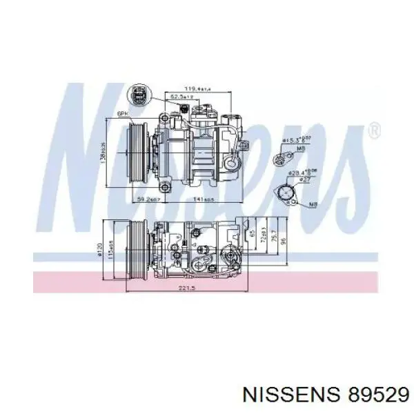 Компрессор системы кондиционирования Nissens 89529 цена, от 423.02 USD