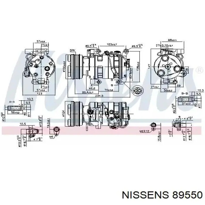 89550 Nissens compressor de aparelho de ar condicionado