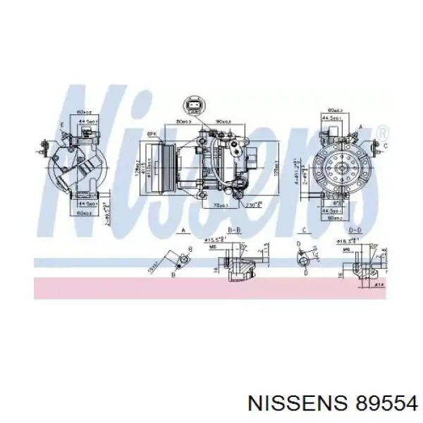 89554 Nissens compressor de aparelho de ar condicionado