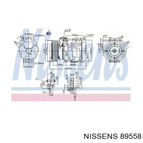 Компрессор системы кондиционирования Nissens 89558 цена, от 216.11 USD