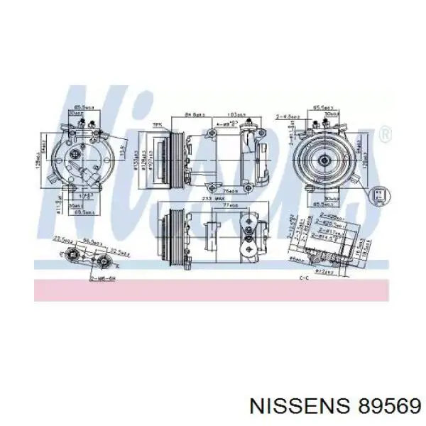 Компрессор кондиционера 89569 Nissens