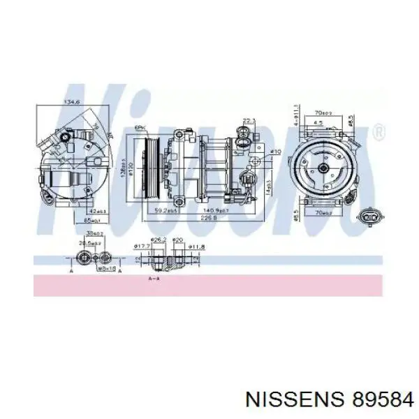 Компрессор кондиционера 89584 Nissens