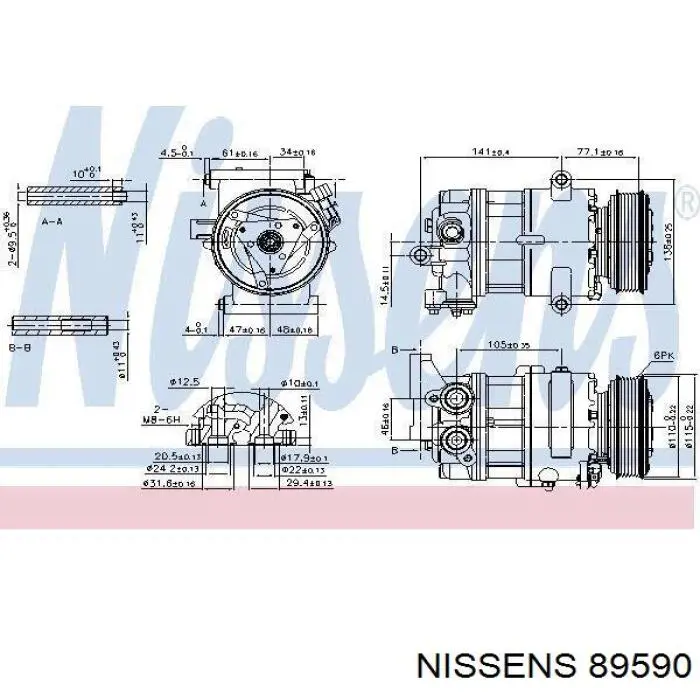 Компрессор кондиционера 89590 Nissens