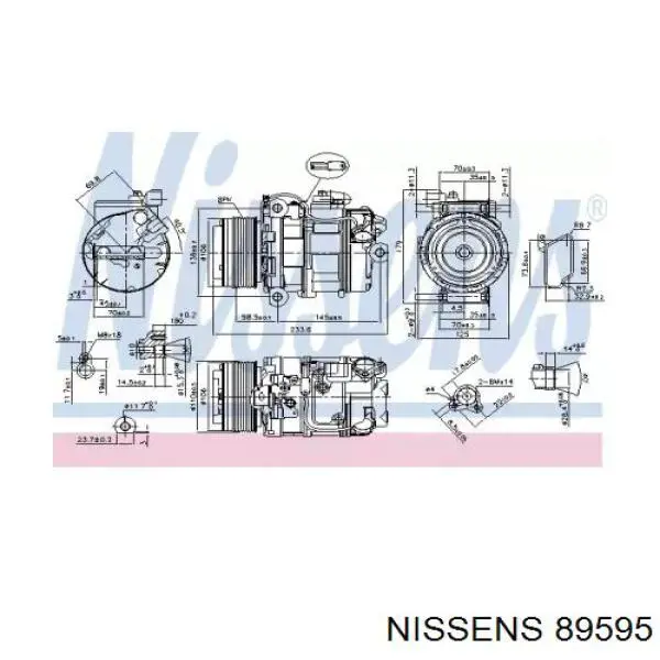 89595 Nissens compressor de aparelho de ar condicionado