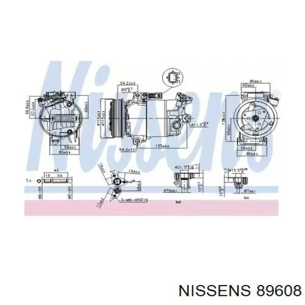 Купить 89608 Nissens Компрессор климатической установки