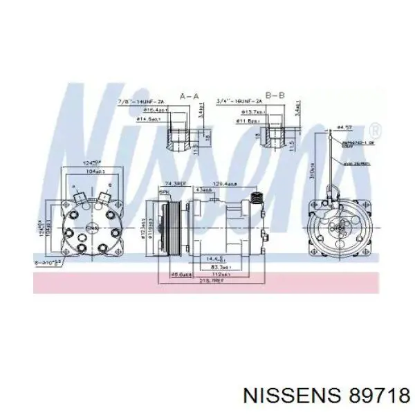 Компрессор кондиционера 89718 Nissens