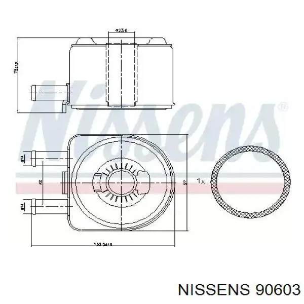 90603 Nissens радиатор масляный (холодильник, под фильтром)