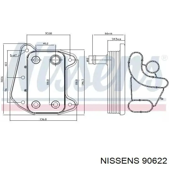 Radiador de aceite 90622 Nissens