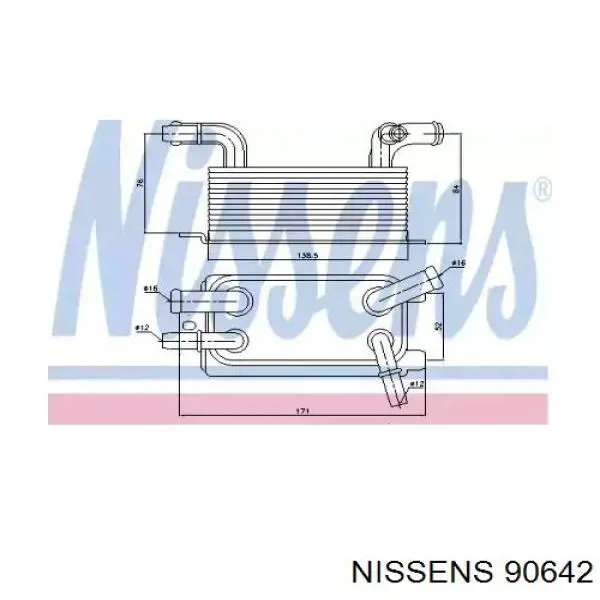Радиатор охлаждения, АКПП/КПП Nissens 90642