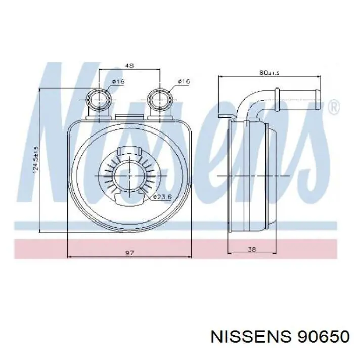 Radiador de aceite, bajo de filtro 90650 Nissens