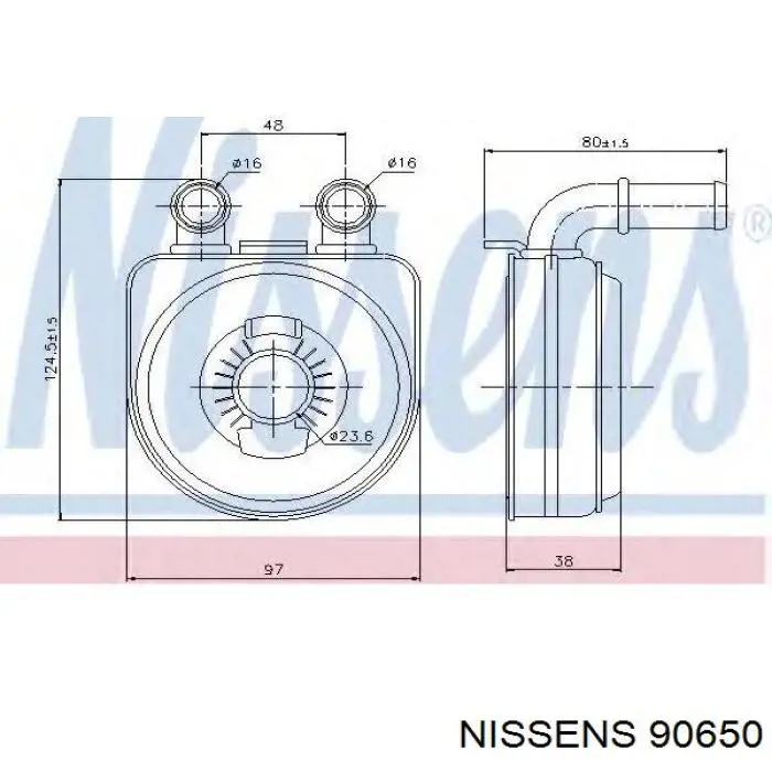 90650 Nissens Радиатор масляный (холодильник) под фильтром