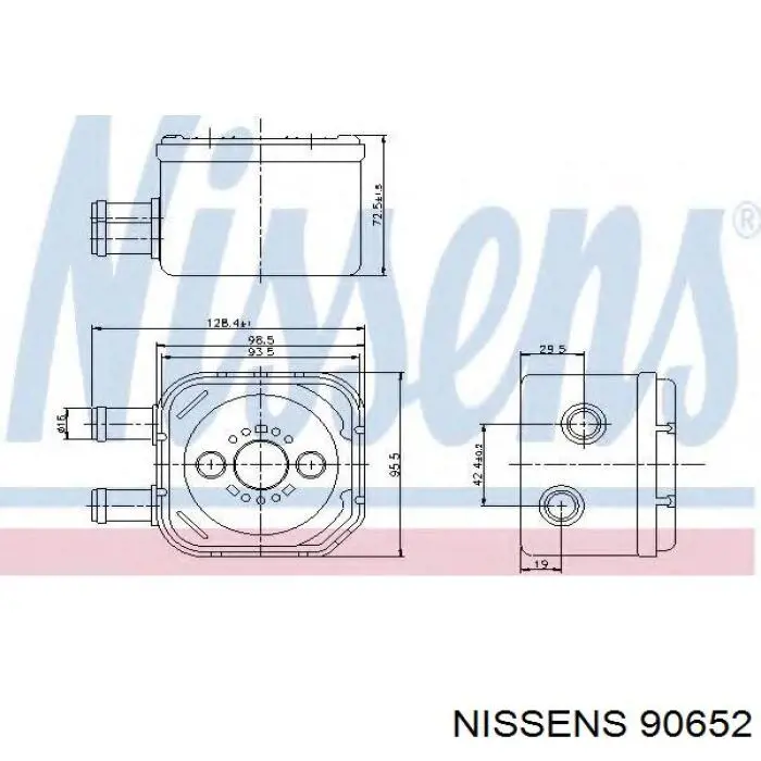Radiador de aceite, bajo de filtro 90652 Nissens