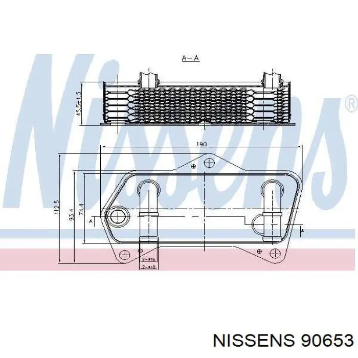 Радиатор охлаждения АКПП 90653 Nissens