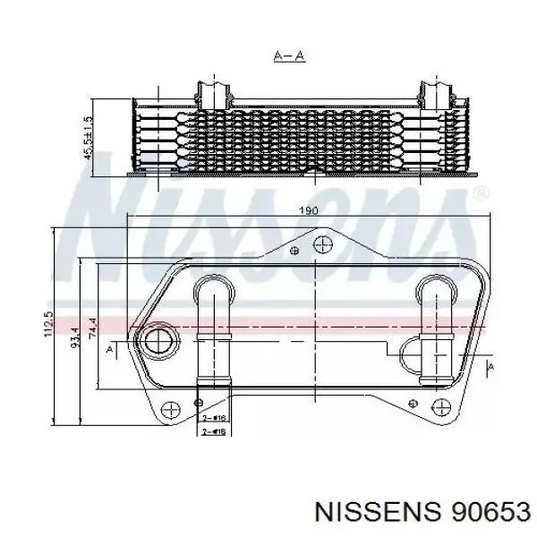 Радиатор охлаждения, АКПП/КПП Nissens 90653