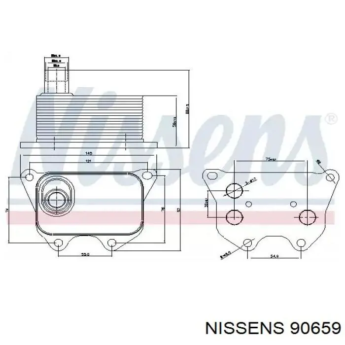90659 Nissens радиатор масляный