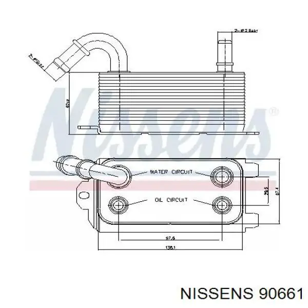 Масляный радиатор 90661 Nissens