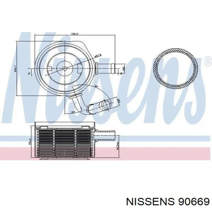 Radiador de aceite, bajo de filtro 90669 Nissens