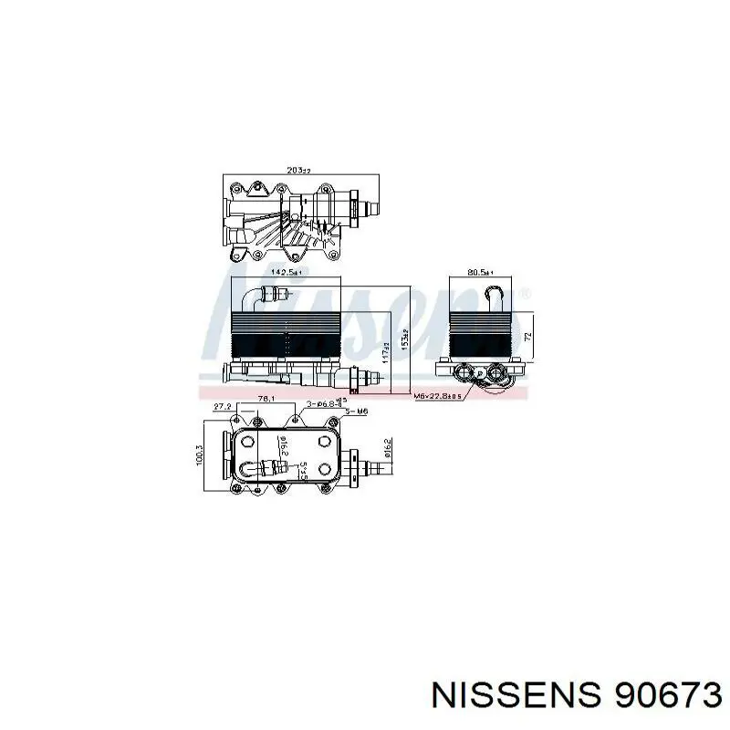 Radiador Enfriador De La Transmision/Caja De Cambios 90673 Nissens