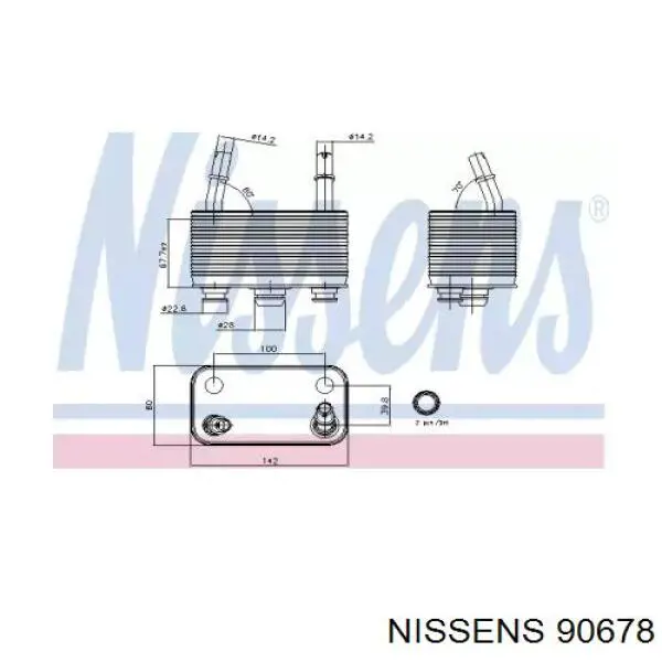 Радиатор охлаждения, АКПП/КПП Nissens 90678