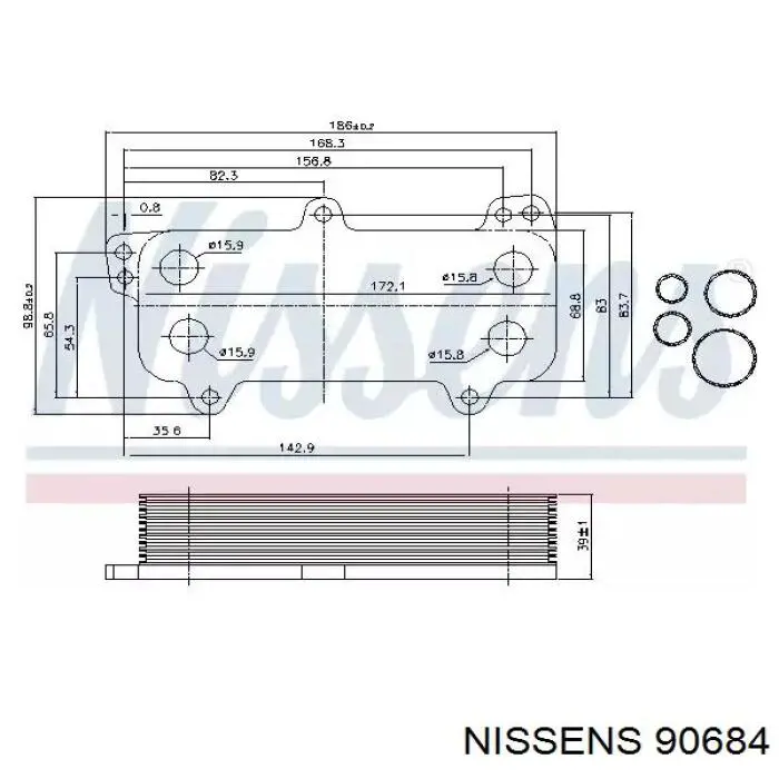 Радиатор масляный NISSENS 90684