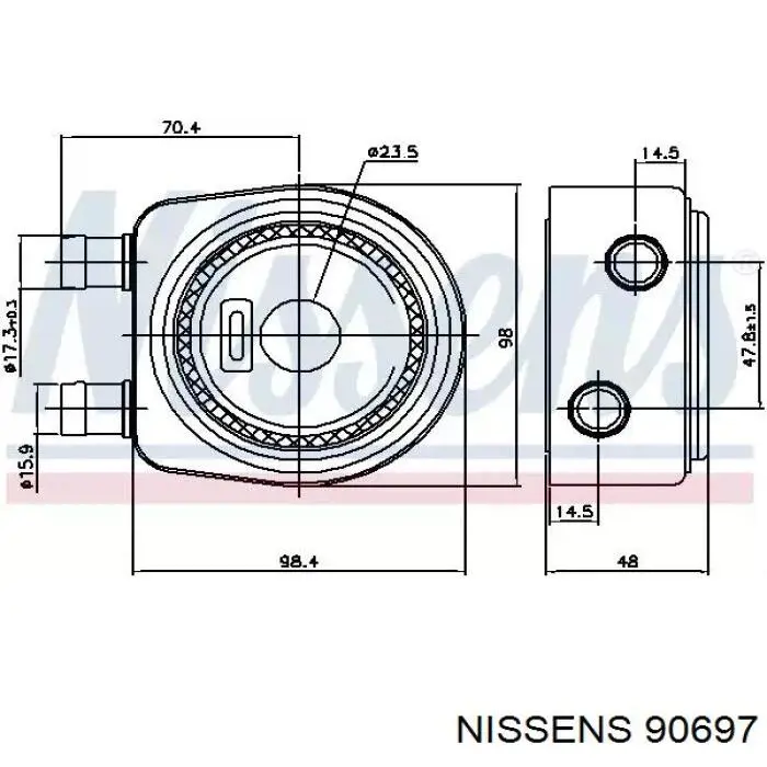 90697 Nissens радиатор масляный