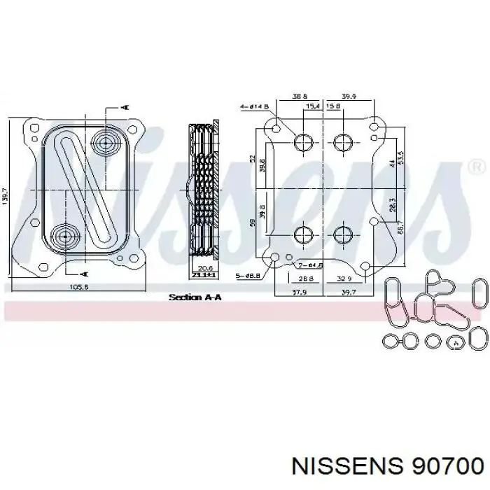 Radiador de aceite 90700 Nissens