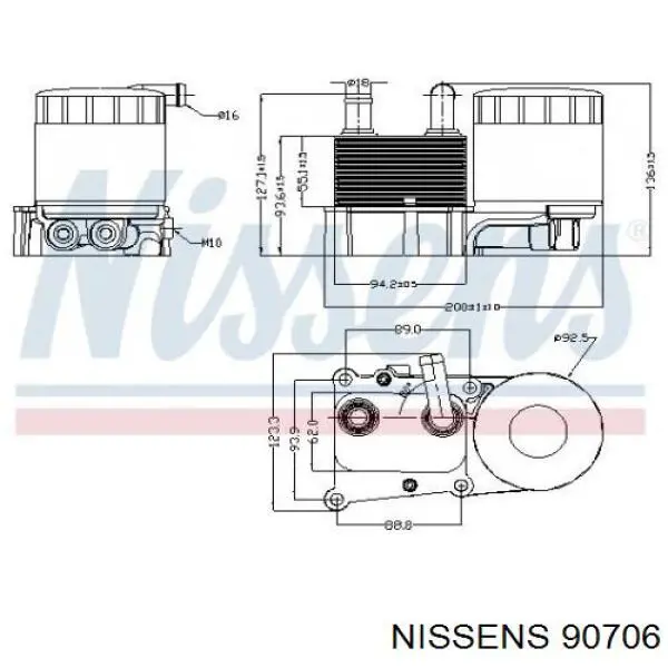Купить 90706 Nissens Корпус масляного фильтра
