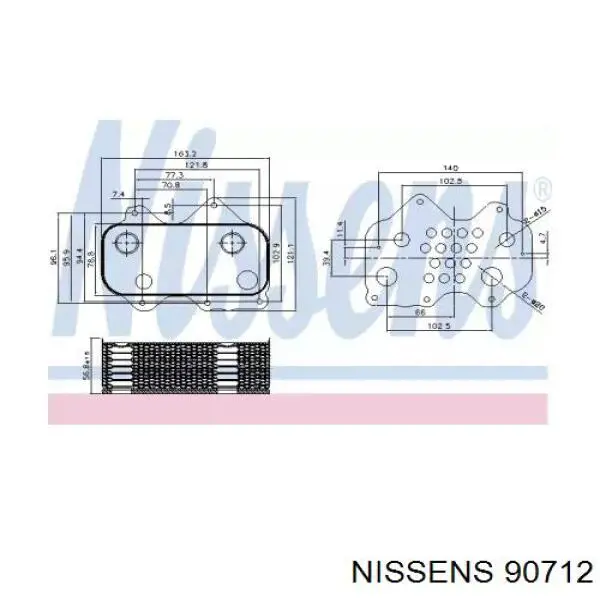 Купить 90712 Nissens Масляный радиатор охлаждения АКПП