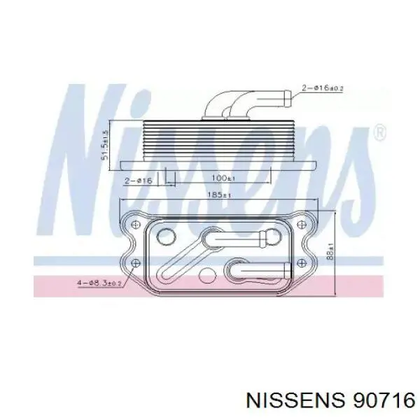 90716 Nissens радиатор масляный
