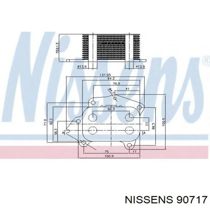 Radiador de aceite, bajo de filtro 90717 Nissens