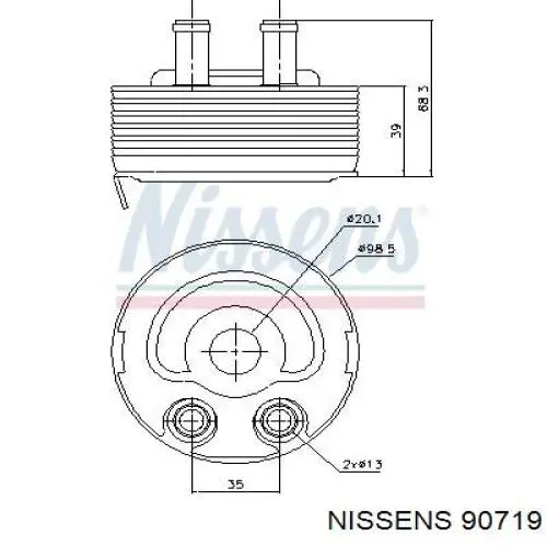 90719 Nissens радиатор масляный