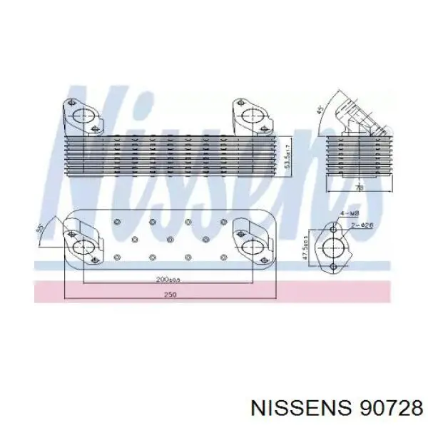 90728 Nissens radiador de óleo